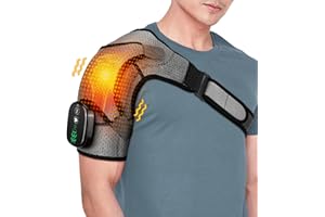 Shoulder Heating Pad, Heated Shoulder Wrap with Massage, Heated Shoulder Brace for Shoulder Vibration, Cordless Shoulder Heat