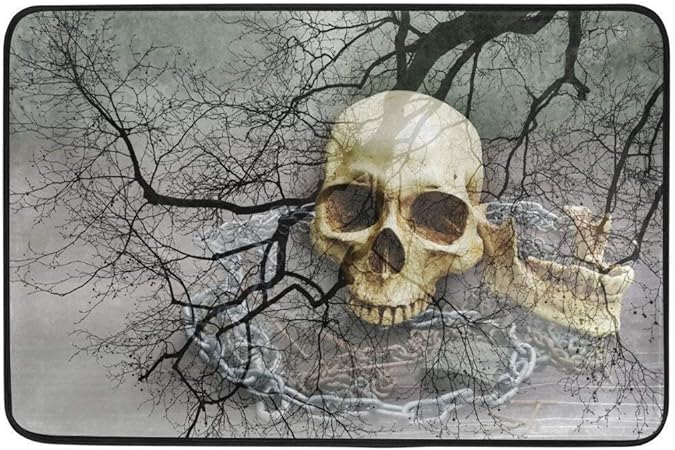 Alfombrilla de Bienvenida de cráneo Humano Alfombra de Interior