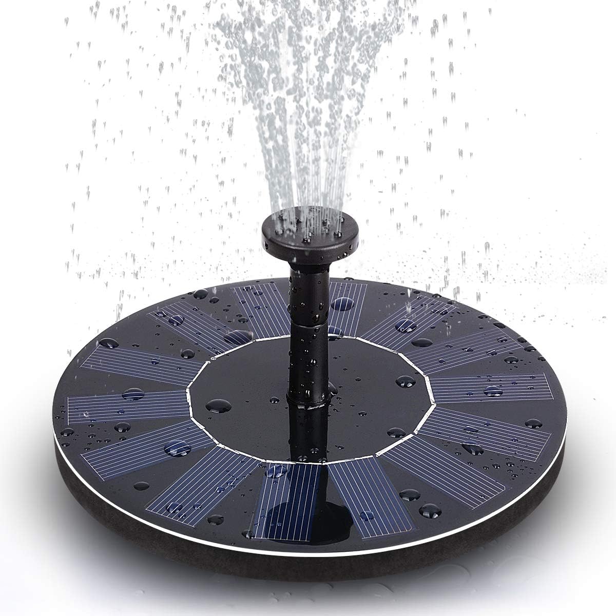 TOMONOLO Solar Bird Bath Fountain Pump, Solar Fountain with 8 Nozzle Solar Powered Water Fountain Pump for Bird Bath, Garden, Pond, Pool, Outdoor