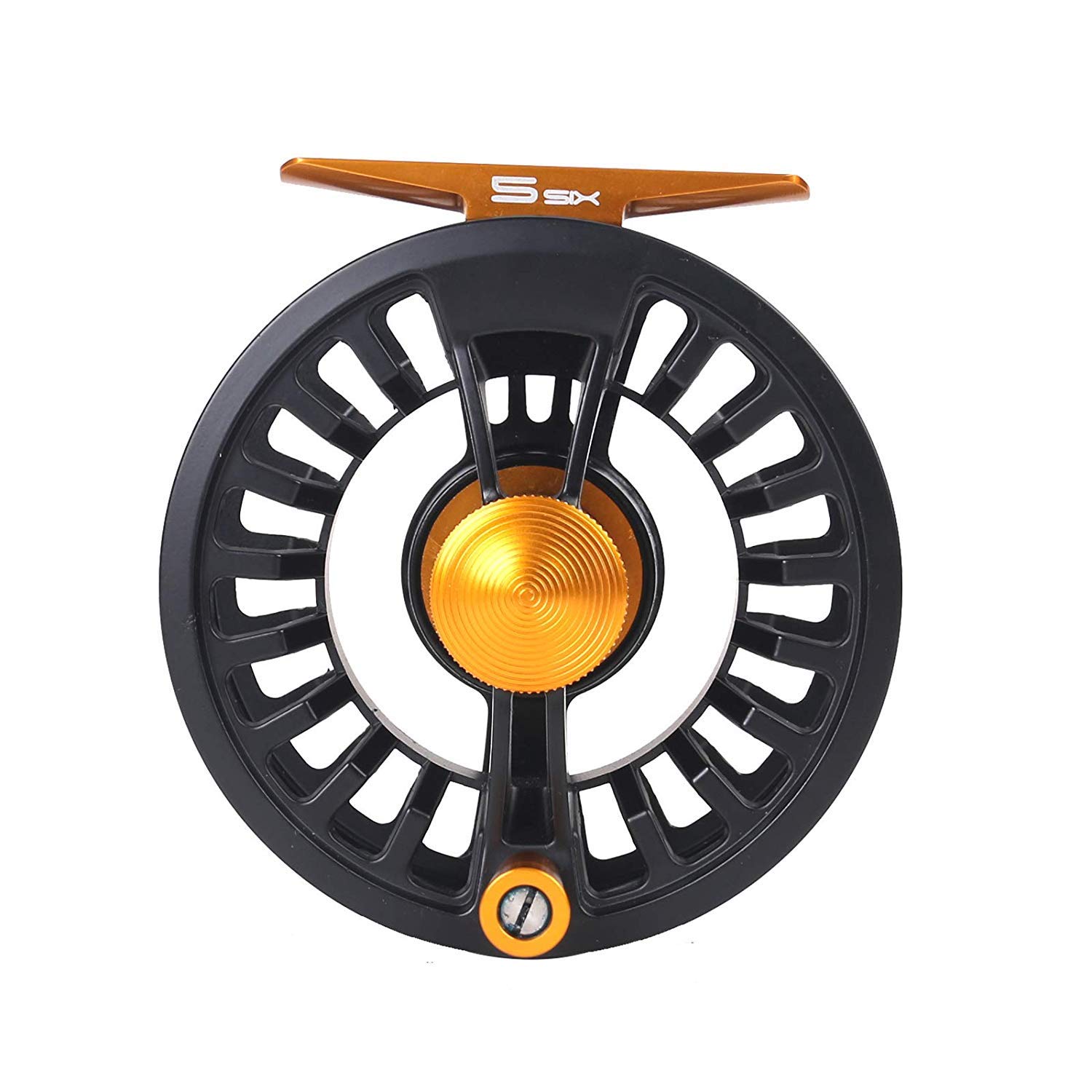 MAXIMUMCATCH Tail Fly Fishing Reel Light Weight Large Arbor Teflon Disc with CNC-machined Aluminum Alloy Body 5/6 7/8wt (Black Reel, 7/8wt)