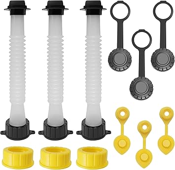 Amazon Com Eonlion Gas Can Replacement Spout Kit Flexible Pour Nozzle With Gasket Stopper Caps Collar Caps Stripe Cap Spout Kit For Water Jugs And Old Can 3 Pack Automotive