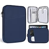 8 Inch Tablet Sleeve Carrying Case for 8" Amazon Kindle Fire 8/Fire 8 Plus, 8.7" 8" Samsung Galaxy Tab A9/Tab A7 Lite/Tab A, 8.3" 7.9" iPad mini 7 6 5 4 3 2 1, Lenovo Tab M9 M8 Protective Bag(Blue)