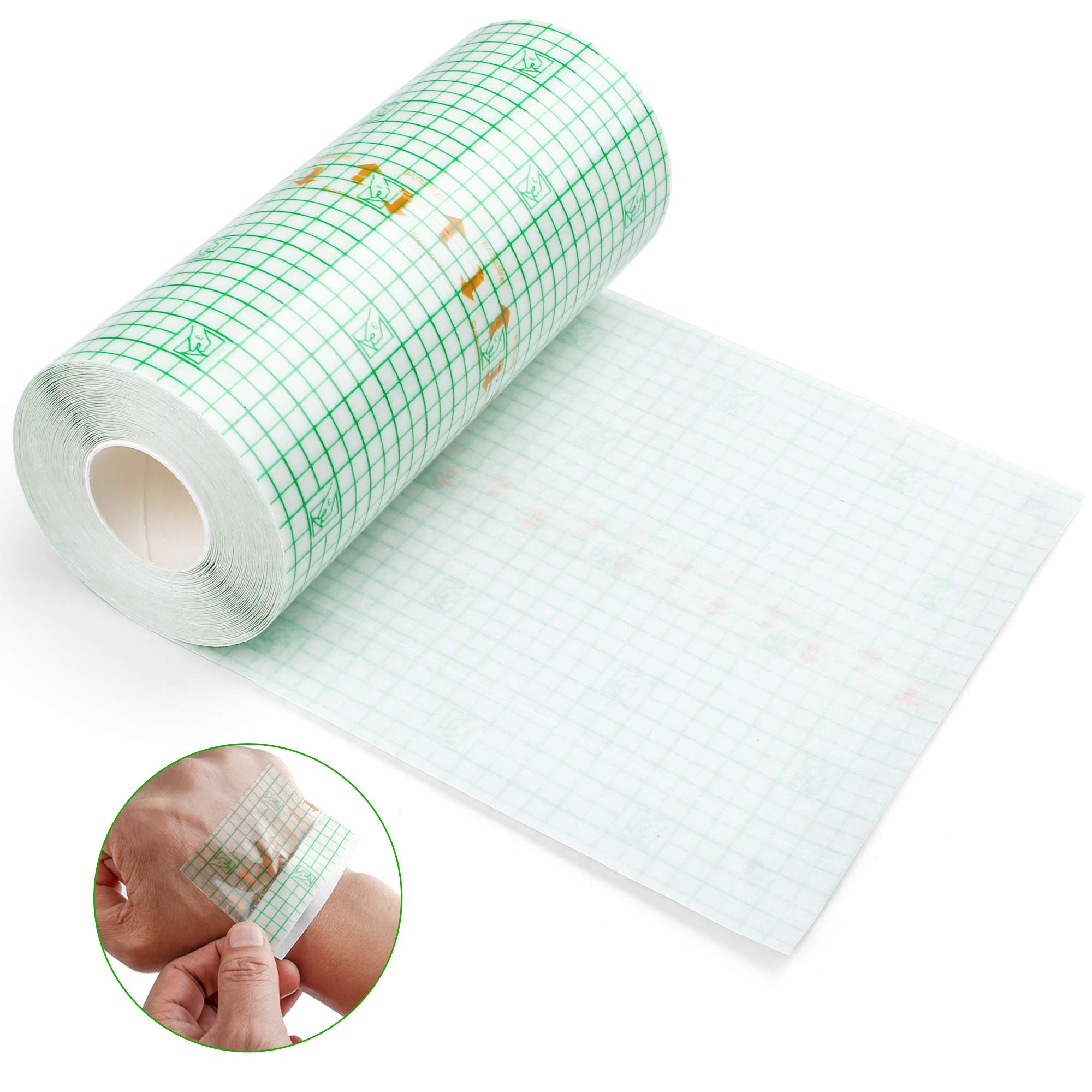 Photo 1 of LotFancy Tattoo Aftercare Bandage, 6" x 8.8 Yards Roll, Clear Waterproof Transparent Film Dressing, Hypoallergenic Protective Adhesive Bandage Wrap, Tattoo Supplies Tape for Faster Skin Healing