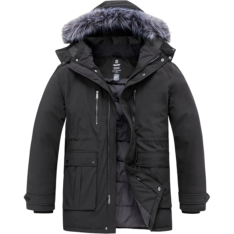 Amazon.com: ZWRXW Mens Winter Coat Warm Thick Fleece Lined Parka