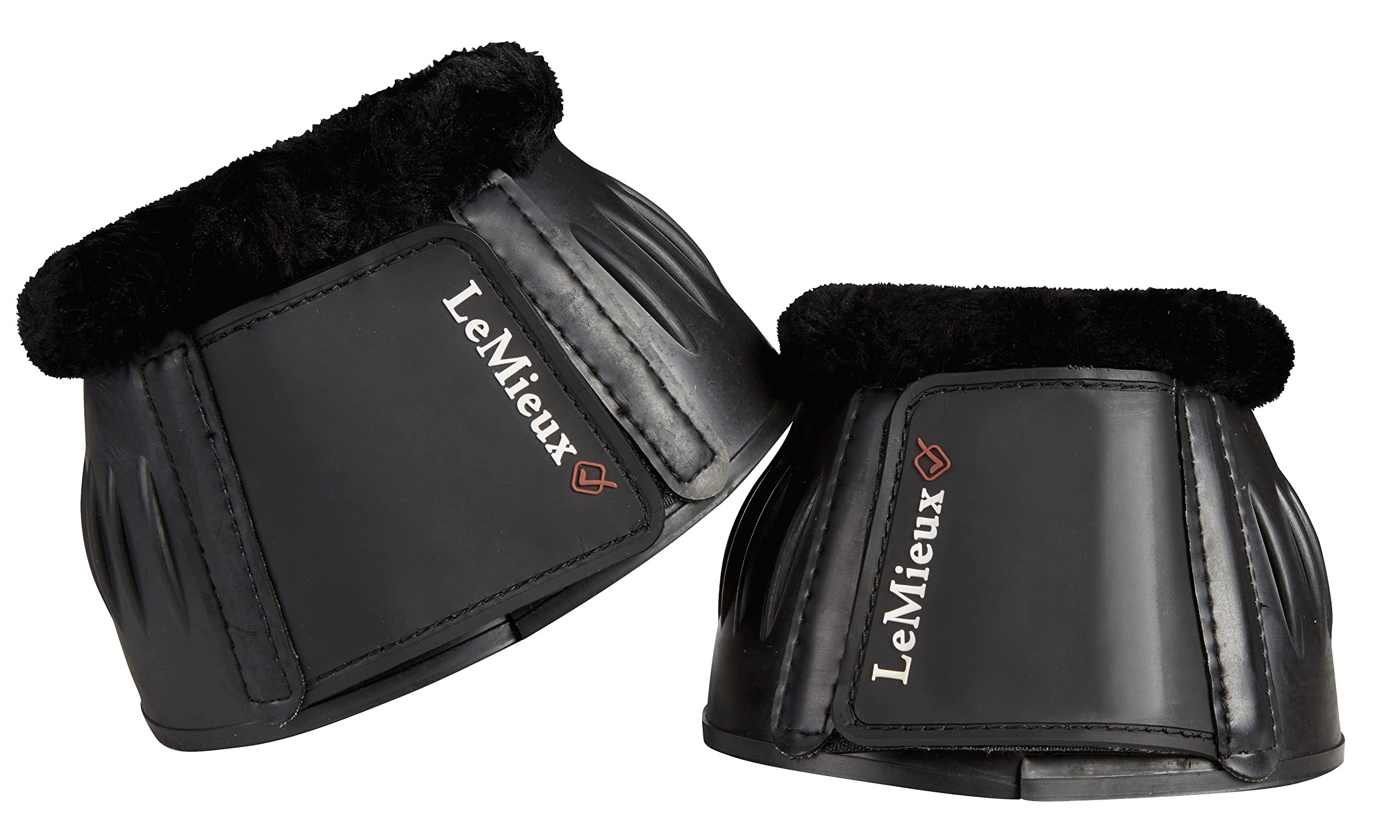 LeMieux Fleece Rubber Bell Overreach Horse Boots - Over Reach or Bell Boots for Horses - Protective Gear and Training Equipment - Equine Boots, Wraps & Accessories (Black/Large)