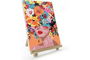 JOOZ Paint by Number for Adults, Paint by Numbers Kit for Adults with Frame, DIY Girls Flowers Paint by Numbers Kits for Adults on Canvas, Floral Oil Painting Kit for Home Wall Decor 8 x 12 Inch