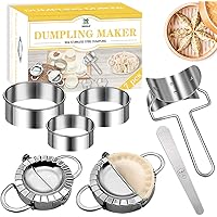 Dumpling Mold Set and Cutter,DOXILA 7 Piece Dumpling Maker Make Chinese Dumpling Pie Ravioli Empanadas Press Mold…