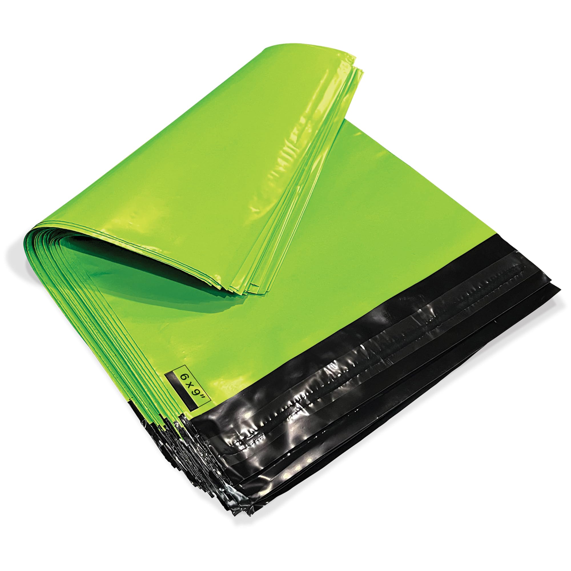 JeeJaan® 100 Neon Green Mailing Bags 6x9 in Green Poly Mailers (160 x 230 mm) Small Poly Mailers Postage Bag Strong Recyclable Postage Bag for Envelope & Courier Shipping