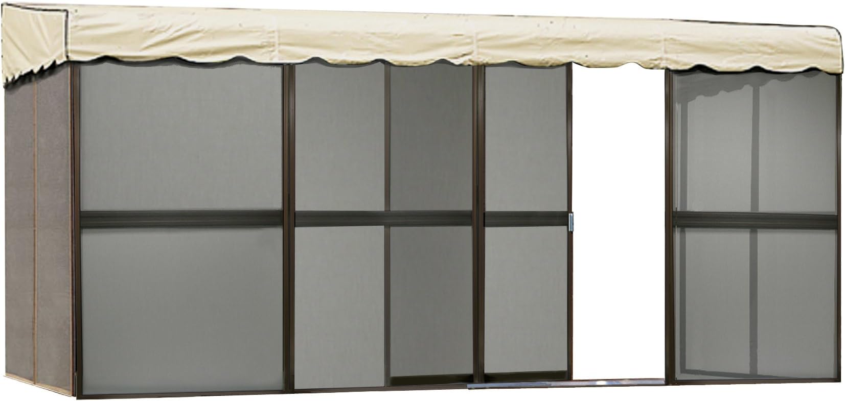 Patio Mate 8-Panel Screen Enclosure 89165, Brown with Almond Roof