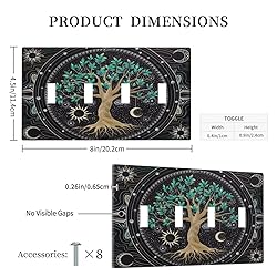 Tree of Life Blackground Quad Toggle Light Switch