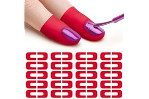 VARMDUKKE 40pcs Nail Polish Protector for Fingers, U Shape Latex Nail Polish Barrier, Peel Off Skin Cuticle Protector, Red Nail Guard Tape for Nail Stickers, Painting, Manicure (4 Sheets)