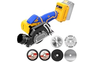 FUNNYWHALE Cordless Cut Off Tool Compatible With DeWalt 20V MAX Battery(NO Battery)3" Mini Circular Saw Brushless Compact with 3" Blades,19000RPM,Removable Dust Cover for Metal/Wood/Tile/Plastic