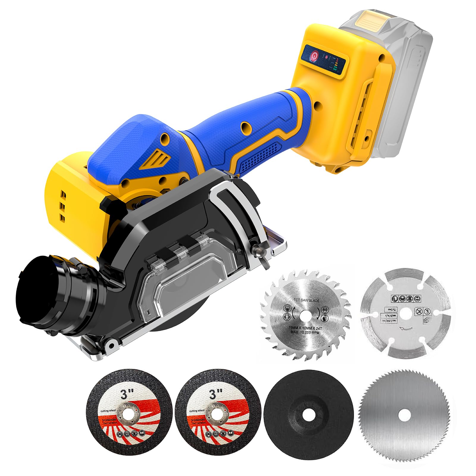 Photo 1 of Cordless Cut Off Tool Compatible With DeWalt 20V MAX Battery(NO Battery)3" Mini Circular Saw Brushless Compact with 3" Blades,19000RPM,Removable Dust Cover for Metal/Wood/Tile/Plastic