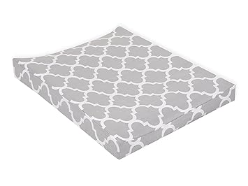 KraftKids Bezug für Keilwickelauflage marokkanisches Klee grau, Wickelunterlage-Bezug aus 100% Baumwolle, Wickelbezug in 50 x
