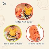 B. toys Coral Cutie Stuffed Bunny and Board Book Playset 12 Inch Plush view 5