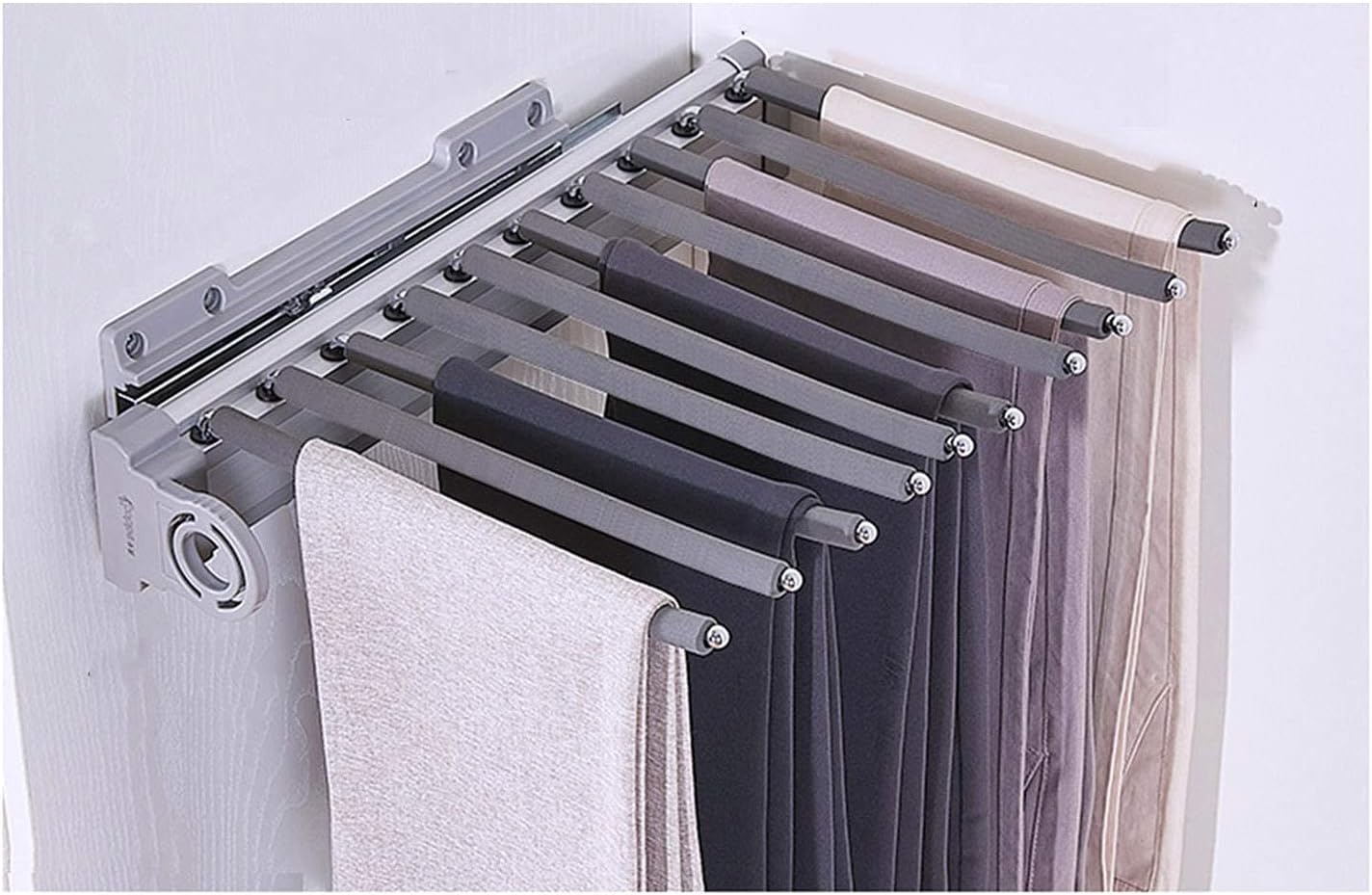 Closet Hanger,Extendable Pants Holder with Damping,Pull Out Closet