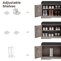 Homleke 2-Tier Storage Bench, Shoe Bench with
