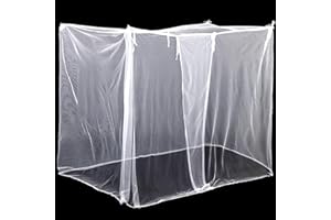 Mindsoft 4 Corners Mosquito Net for Mosquiteros para Camas Bed Canopies Netting Bed Drapes Rectangular Mosquito Mesh for Camping Home Outdoor Travel(White,L75 X W47 X H59 Inch,1 Opening)