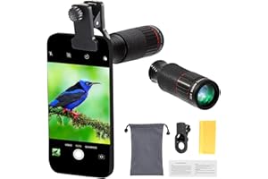 MOYING 32X Long Focus Telephoto Phone Lens for iPhone and Android, Zoom Cellphone Camera Lens with Phone Clip for Picture Video Taking