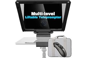 GEIMRSY i7 /14-inch teleprompter with Remote Control, Adjustable Camera mounting Platform (Aluminum), rotatable Tempered Optical Glass, Carrying case Included.