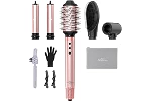Brightup 5 in 1 High-Speed Hot Air Styler, 1400W Powerful 120000RPM Hair Dryer Brush, Negative Ions Thermal Brush, Cool Shot 