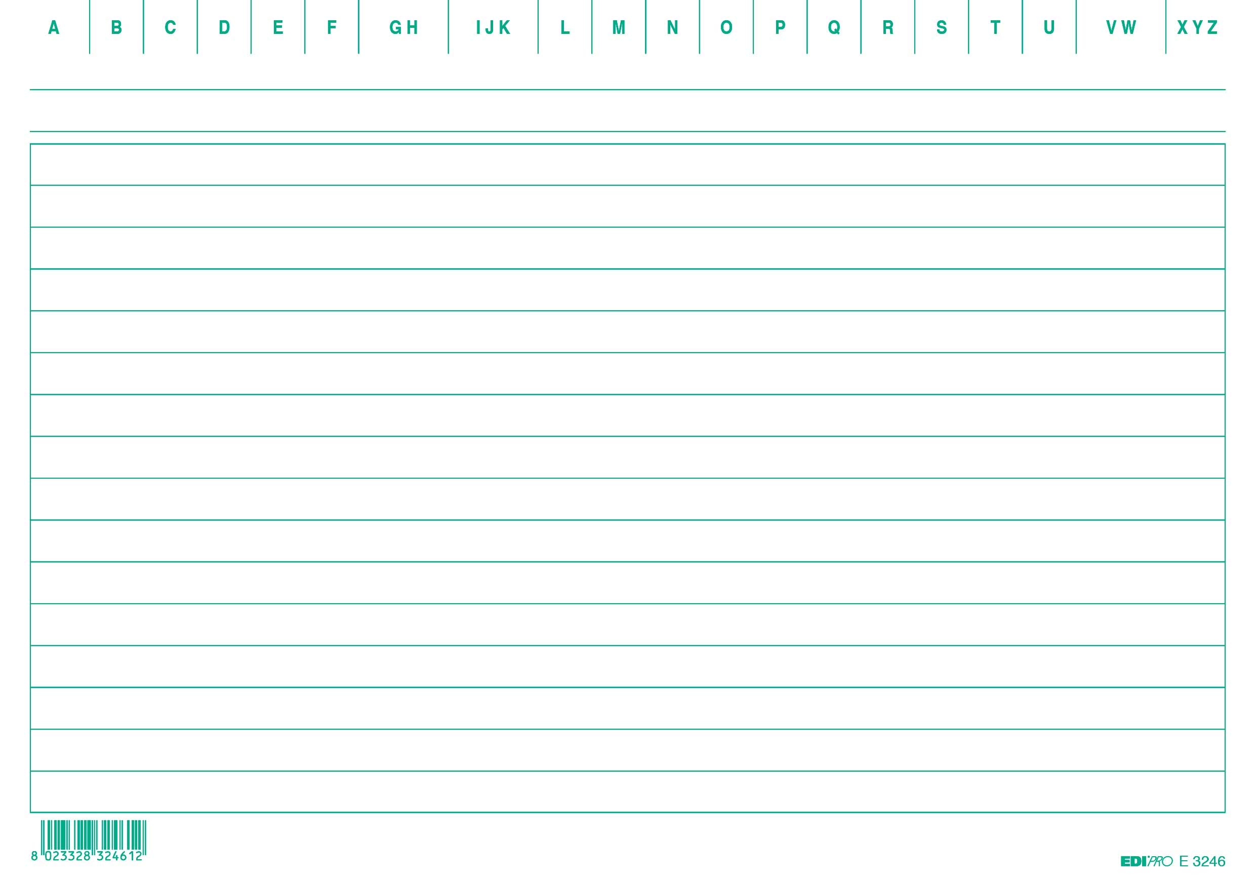 EDIPRO - E3246VE - 100 Green Striped Cards f.to 15x21