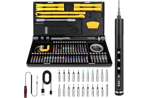 HOIUTER 68-in-1 Mini Electric Screwdriver, 2026 Upgraded Mini Precision Electric Screwdriver Set with LED light, 5-Torque magnetic screwdriver kit for Repair PC phone Electronics Camera Laptop Watch (Black)