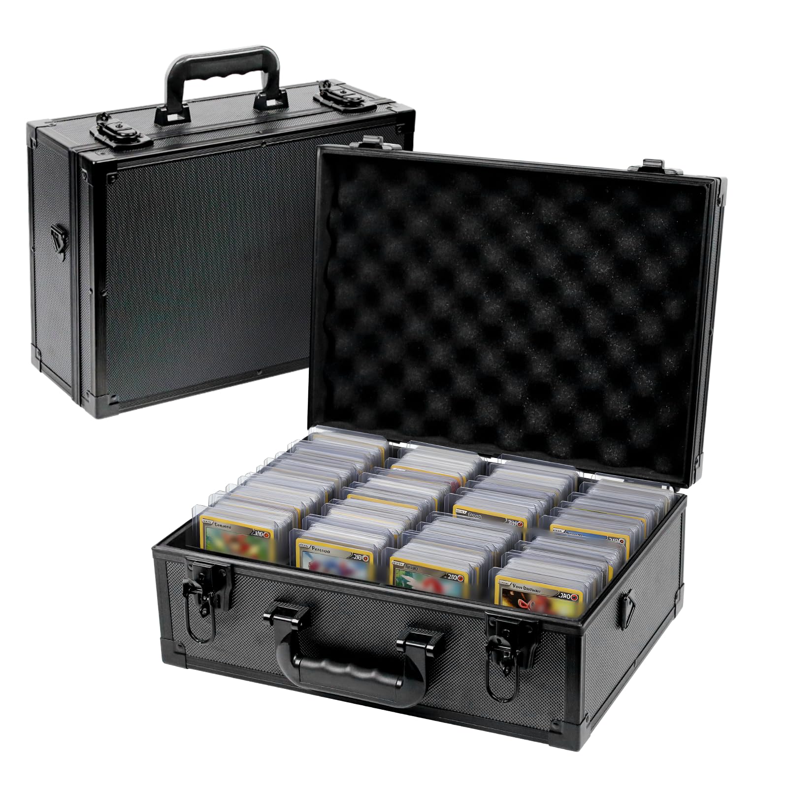 iDiskk Toploader Storage Box - Lockable 600+ Card Case, Heavy-Duty Protection for Sports/Trading Cards, Padded Organizer with Keys，Trading Card Case Sports Card Storage Box Card Holder