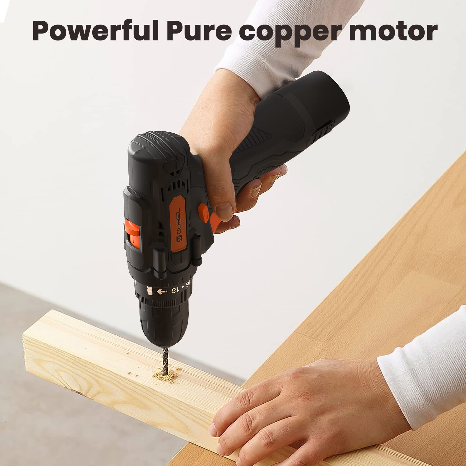 Drill Set, OUBEL 12V Cordless Drill with 42 Acessories, Home Power Drill Cordless with 3/8