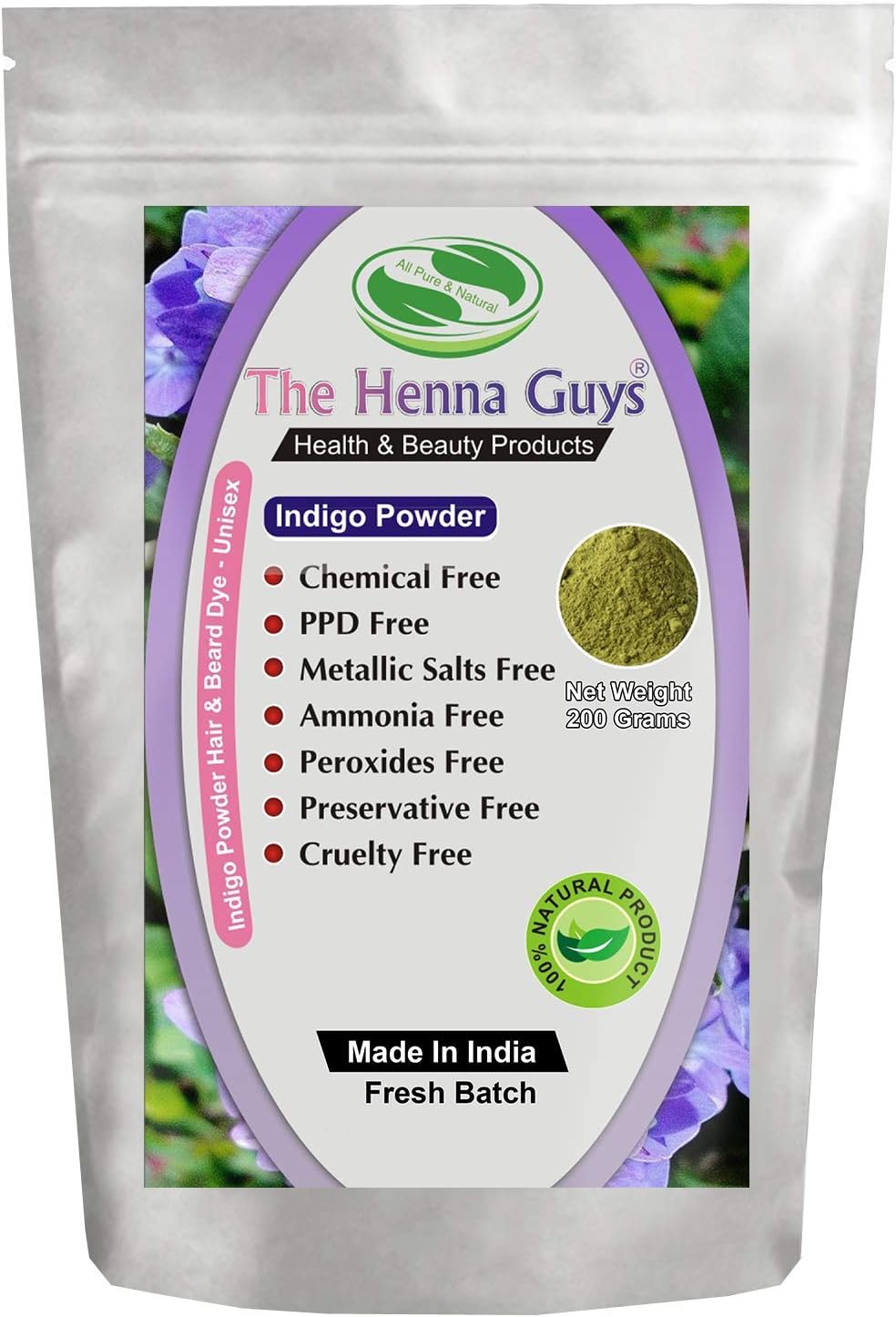 INDIGO POWDER For Hair Dye/Color - The Henna Guys (200g)