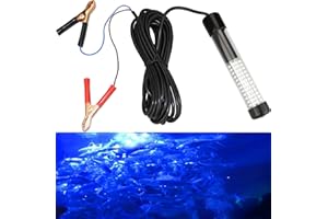 Lightingsky 12V 14W 180 LEDs 1300 Lumens LED Submersible Fishing Light Underwater Fish Finder Lamp with 5m Cord