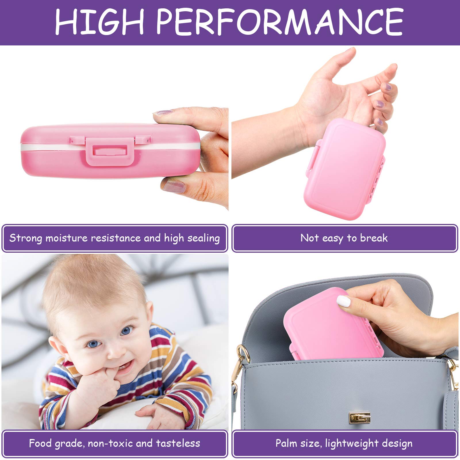 Baby Tooth Box Keepsake Box for Kids Teeth Storage Holder Baby Teeth Organizer Tooth Fairy Box with Baby Fetal Hair Container and Tweezer for Keeping The Child Memory (Purple-pink)