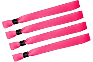 Wristrenyi Cloth Wristbands For Events-100 Pack Pink Fabric Bracelets Wrist Bands for Concerts Festival Admission Party