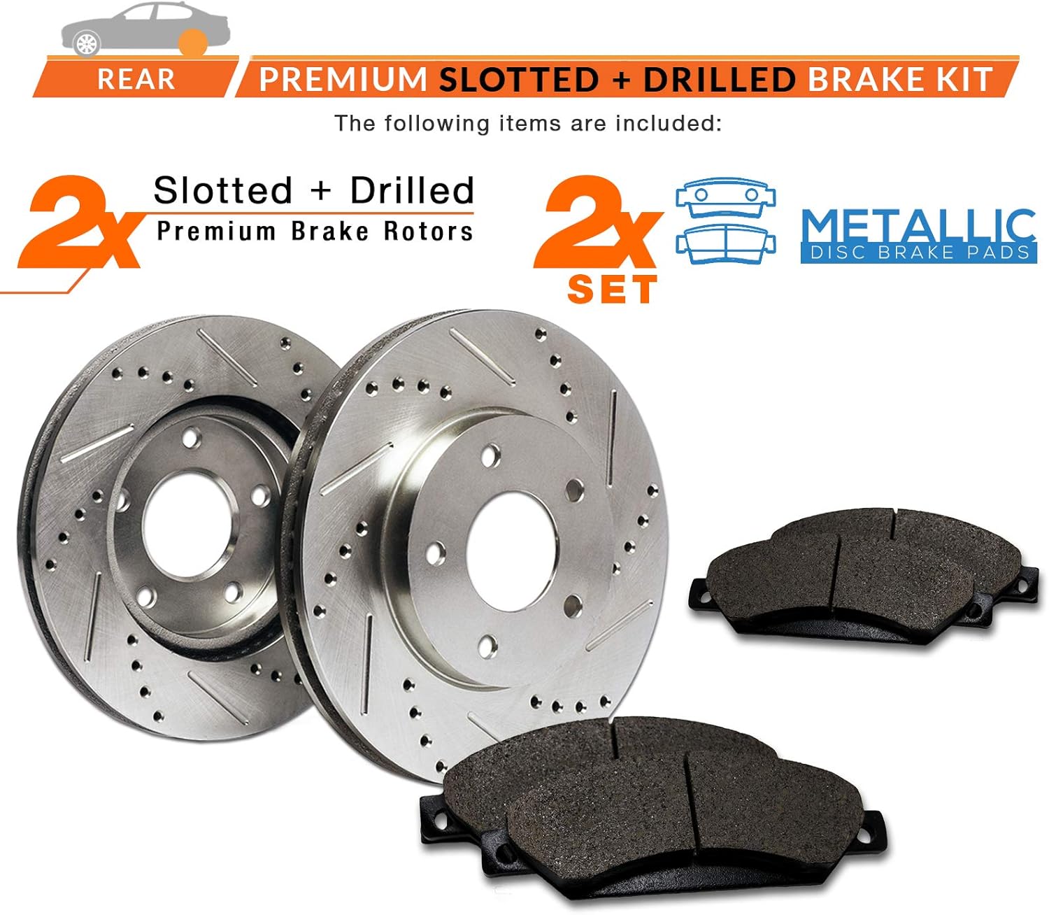 TA043241 Fits 2014 14 2015 15 Mazda CX9 OE Series Rotors + Metallic