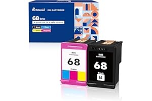Perfetonair 68 Black and Color Ink Cartridges Replacement for HP 68 Ink Cartridge Combo Pack for HP Envy 6152e, 6155e, 6552e,