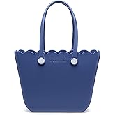 JEN & CO. Rose Versa Tote, Utility, Everyday, Grocery, Beach Bag, Rubber Tote with Interchangeable Straps, Medium Size
