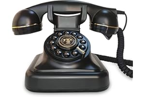 FiayaCom Audio Guest Book Wedding Phone, Audio Phone Guestbook, Leave a Message Phone for Wedding, Bridal Shower, Baby Shower, Birthday Party, Anniversary (Art Deco, Black)