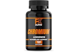 FXSUPPS FX Supps Chromium Polynicotinate 1000 mcg (100 Capsules) Weight Management Supplements for Men and Women | Cravings and Appetite Suppressant | Improves Energy Production and Heart Health