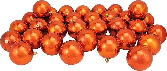 Amazon.com: 32ct Burnt Orange Shatterproof Shiny Christmas Ball