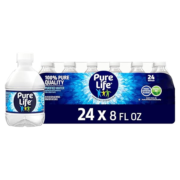 PURE LIFE PURIFIED WATER BOTTLES, 24 PACK –...