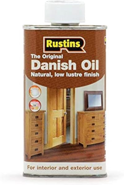 Rustins Danish Oil 250ml Wood Finish Natural Glow Enhances Grain Professional