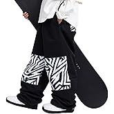 SNOWVERB Women Men Ski Baggy Cargo Knee Reflective Graphic Panel Casual Snow Pants Waterproof Loose Fit Snowboard Pants