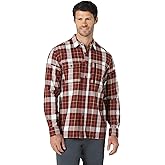 Wrangler Men's Regular Fit ATG Plaid Long Sleeve Button-Down Shirt - (US, Alpha, Medium, Regular, Regular, Red/White)
