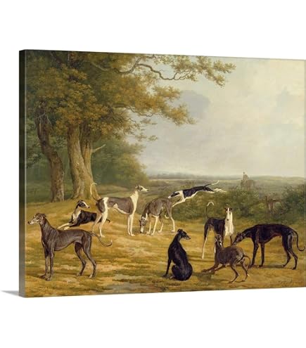 Amazon.com: CANVAS ON DEMAND Nine Greyhounds in a Landscape Canvas