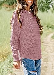 ZESICA Women's 2024 Fall Long Sleeve Crew Neck