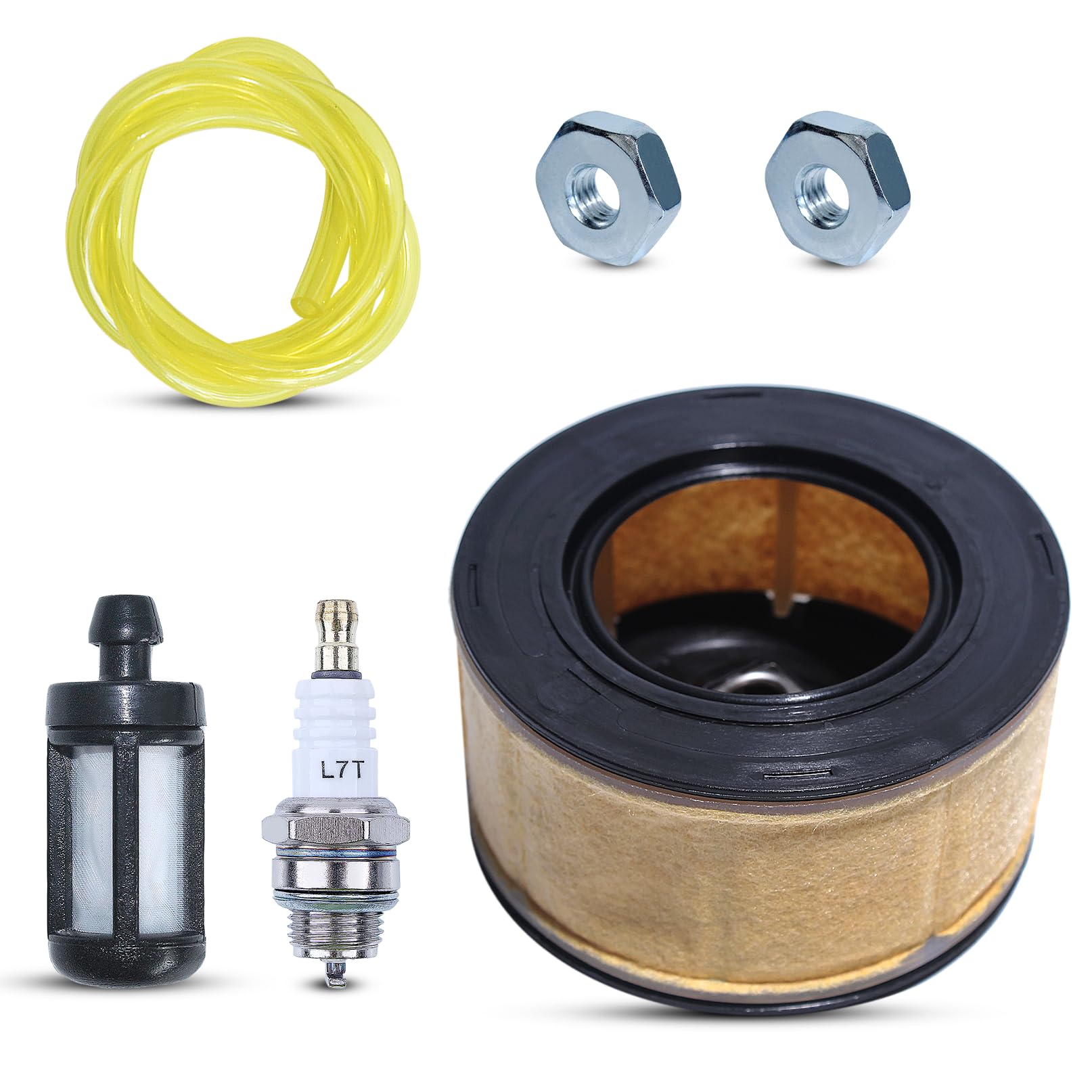 Air Filter Kit for STIHL MS231 MS241 MS251 MS261 MS271 MS291 MS391 Chainsaw, AUMEL Air Filter + Fuel Filter + Fuel Pipes + Spark Plug + Nuts Chainsaw Spare Parts 6 in 1