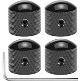 QWORK Guitar Speed Control Knobs, Set of 4 Metal Volume Tone Dome Tone Knob