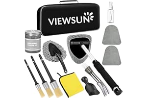 Viewsun Windshield Cleaner Tool, 13Pcs Car Interior Cleaning Kit, Car Detailing Kit Interior Cleaner, Car Detailing Brushes, Car Cleaning Gel, Inside Cleaning Supplies Accessories for Women Men