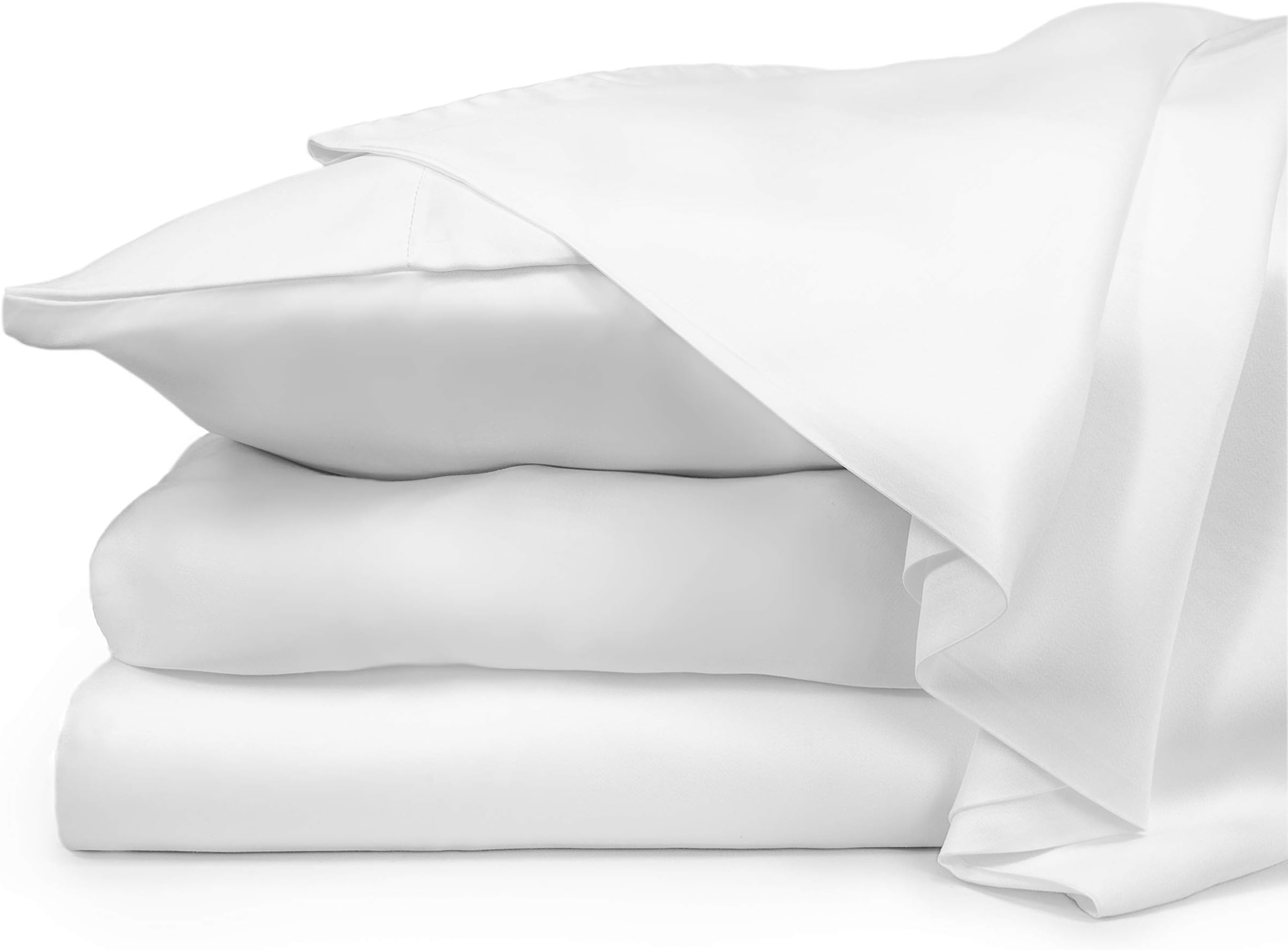 ZENLUSSO Bed Sheet Set Luxury 100% Bamboo Sheets - Hypoallergenic, Deep Pockets, Silky Soft (White, Twin XL)