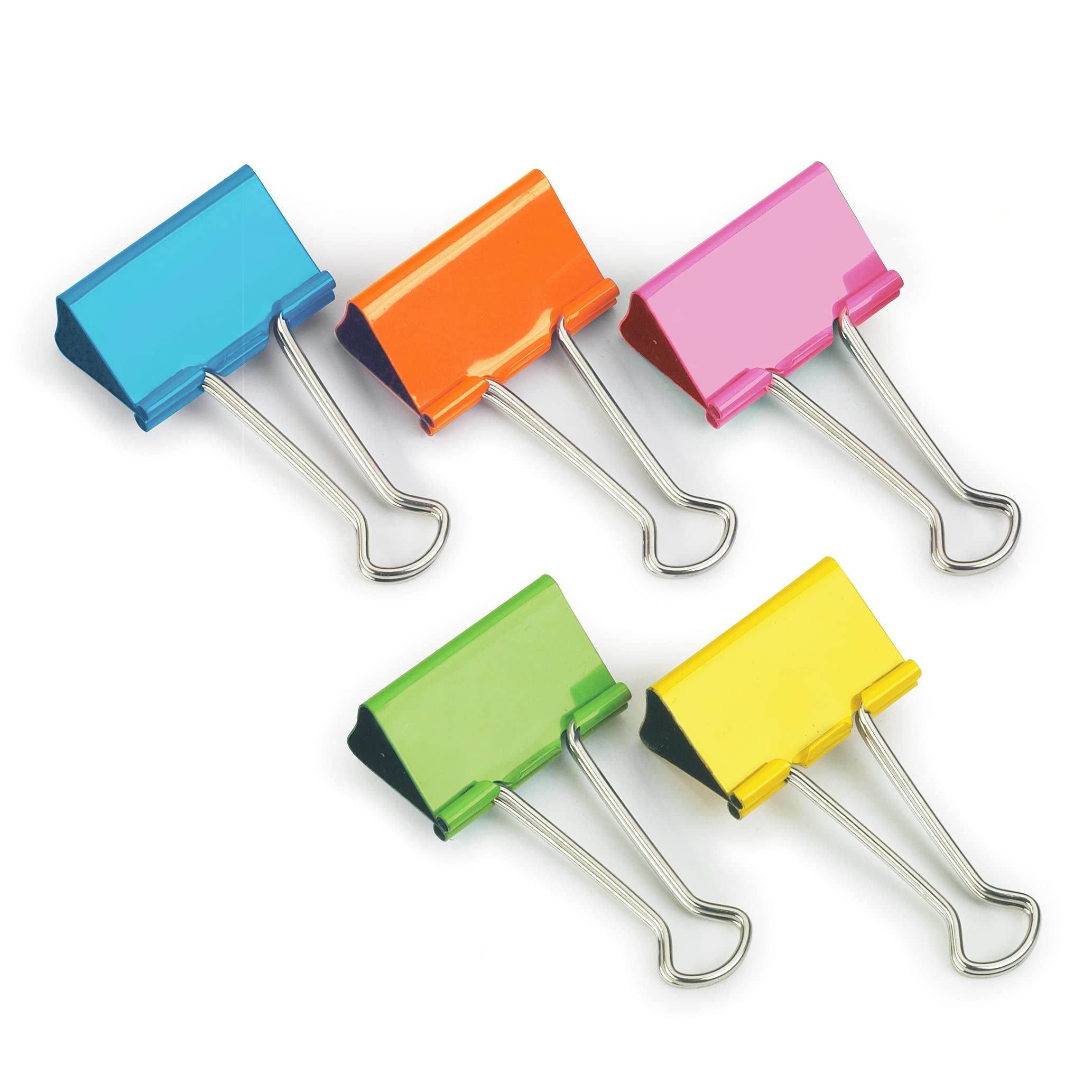 Rapesco FBC32COL 32 mm Foldback Clips, Assorted Colours, Pack of 10